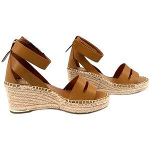 Franco Sarto Brown/White Ankle Strap Platform Heels | Size 9